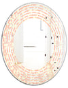 Retro Floral Pattern V - Modern Round or Oval Wall Mirror - Wave