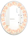 Retro Floral Pattern V - Modern Round or Oval Wall Mirror - Leaves