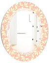 Retro Floral Pattern V - Modern Round or Oval Wall Mirror - Triple C