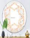Retro Floral Pattern V - Modern Round or Oval Wall Mirror - Hexagon Star