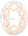 Retro Floral Pattern V - Modern Round or Oval Wall Mirror - Hexagon Star