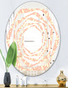 Retro Floral Pattern V - Modern Round or Oval Wall Mirror - Whirl