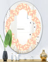 Retro Floral Pattern V - Modern Round or Oval Wall Mirror - Quatrefoil