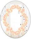 Retro Floral Pattern V - Modern Round or Oval Wall Mirror - Quatrefoil