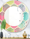 Retro Hexagon Pattern I - Modern Round or Oval Wall Mirror - Wave