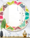 Retro Hexagon Pattern I - Modern Round or Oval Wall Mirror - Leaves