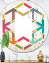 Retro Hexagon Pattern I - Modern Round or Oval Wall Mirror - Hexagon Star