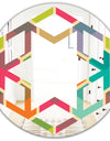 Retro Hexagon Pattern I - Modern Round or Oval Wall Mirror - Hexagon Star
