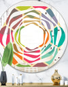 Retro Hexagon Pattern I - Modern Round or Oval Wall Mirror - Whirl
