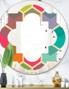 Retro Hexagon Pattern I - Modern Round or Oval Wall Mirror - Quatrefoil