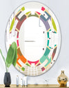 Retro Hexagon Pattern I - Modern Round or Oval Wall Mirror - Space