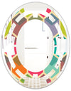 Retro Hexagon Pattern I - Modern Round or Oval Wall Mirror - Space