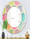 Retro Hexagon Pattern I - Modern Round or Oval Wall Mirror - Wave