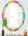 Retro Hexagon Pattern I - Modern Round or Oval Wall Mirror - Triple C