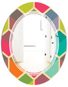Retro Hexagon Pattern I - Modern Round or Oval Wall Mirror - Triple C
