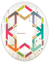 Retro Hexagon Pattern I - Modern Round or Oval Wall Mirror - Hexagon Star