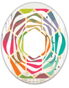 Retro Hexagon Pattern I - Modern Round or Oval Wall Mirror - Whirl
