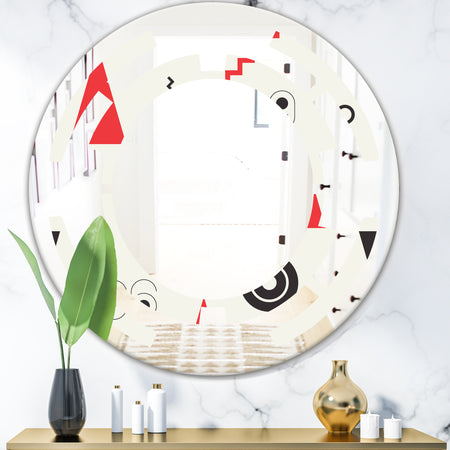 Triangular Retro Design III - Modern Round or Oval Wall Mirror - Space