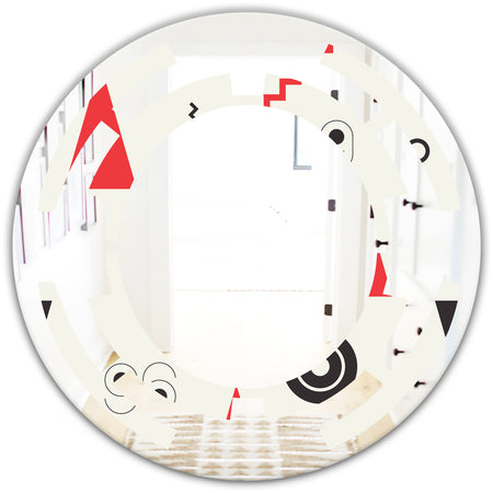 Triangular Retro Design III - Modern Round or Oval Wall Mirror - Space