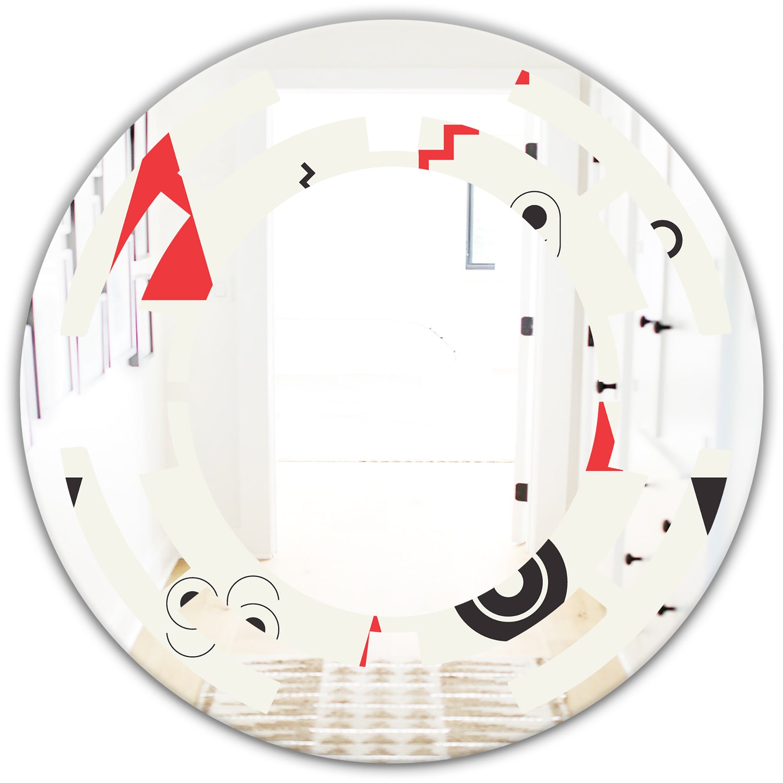 Triangular Retro Design III - Modern Round or Oval Wall Mirror - Space