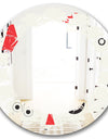 Triangular Retro Design III - Modern Round or Oval Wall Mirror - Leaves