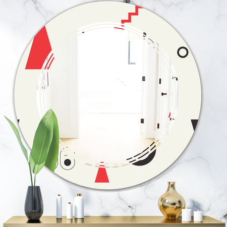 Triangular Retro Design III - Modern Round or Oval Wall Mirror - Triple C