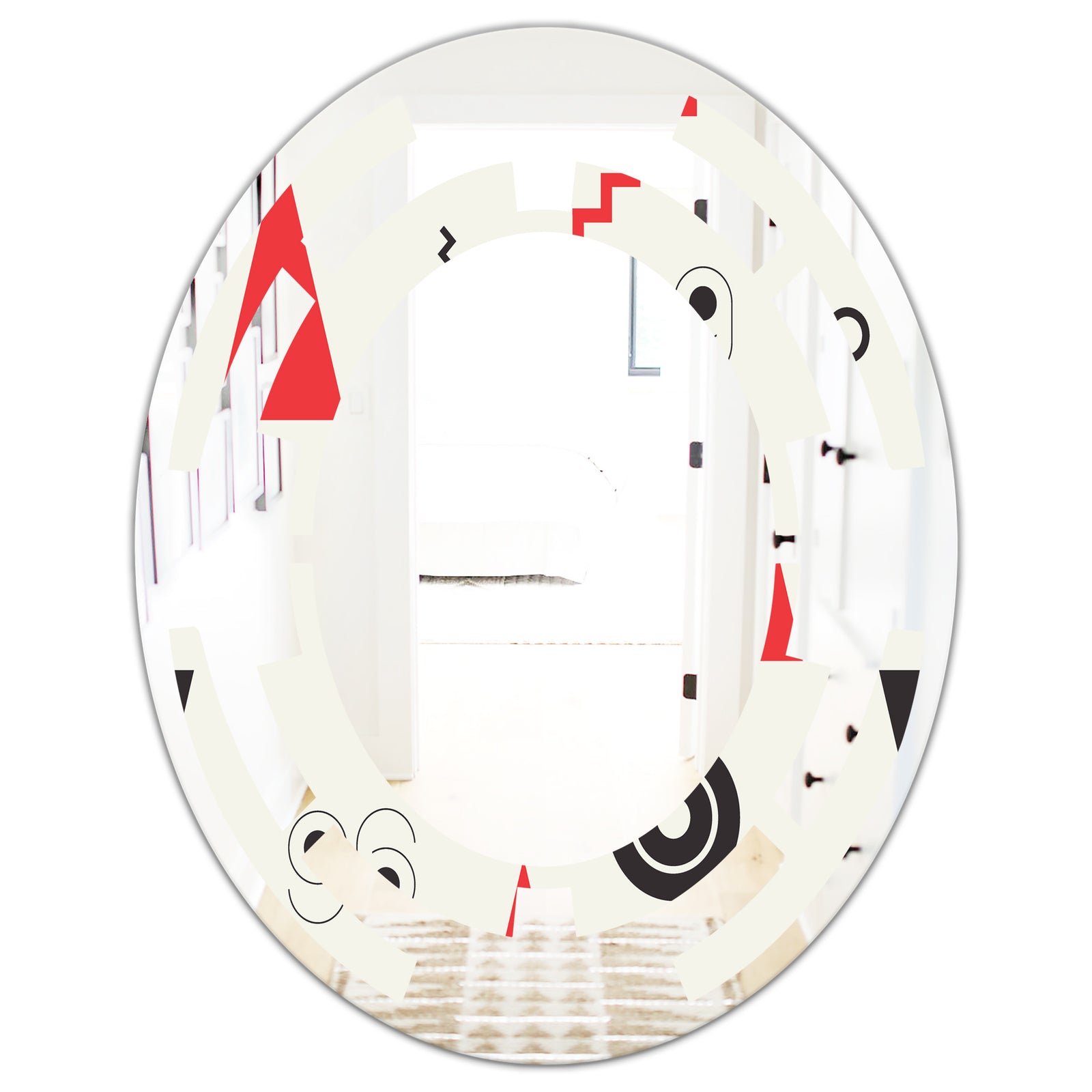 Triangular Retro Design III - Modern Round or Oval Wall Mirror - Space