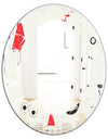 Triangular Retro Design III - Modern Round or Oval Wall Mirror - Leaves