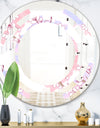 Retro Pink Flower Pattern I - Cottage Round or Oval Wall Mirror - Space