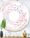 Retro Pink Flower Pattern I - Cottage Round or Oval Wall Mirror - Whirl