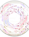 Retro Pink Flower Pattern I - Cottage Round or Oval Wall Mirror - Whirl