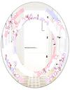 Retro Pink Flower Pattern I - Cottage Round or Oval Wall Mirror - Space