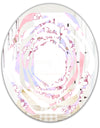 Retro Pink Flower Pattern I - Cottage Round or Oval Wall Mirror - Whirl