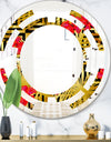 Tropical Gold Luxury Pattern I - Modern Round or Oval Wall Mirror - Space