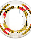 Tropical Gold Luxury Pattern I - Modern Round or Oval Wall Mirror - Space