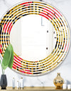 Tropical Gold Luxury Pattern I - Modern Round or Oval Wall Mirror - Wave