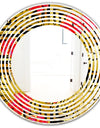 Tropical Gold Luxury Pattern I - Modern Round or Oval Wall Mirror - Wave