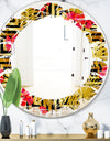 Tropical Gold Luxury Pattern I - Modern Round or Oval Wall Mirror - Leaves