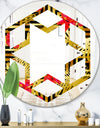 Tropical Gold Luxury Pattern I - Modern Round or Oval Wall Mirror - Hexagon Star
