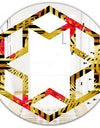 Tropical Gold Luxury Pattern I - Modern Round or Oval Wall Mirror - Hexagon Star
