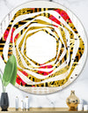 Tropical Gold Luxury Pattern I - Modern Round or Oval Wall Mirror - Whirl