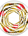 Tropical Gold Luxury Pattern I - Modern Round or Oval Wall Mirror - Whirl
