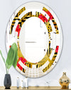 Tropical Gold Luxury Pattern I - Modern Round or Oval Wall Mirror - Space