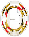 Tropical Gold Luxury Pattern I - Modern Round or Oval Wall Mirror - Space