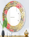 Tropical Gold Luxury Pattern I - Modern Round or Oval Wall Mirror - Wave