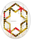 Tropical Gold Luxury Pattern I - Modern Round or Oval Wall Mirror - Hexagon Star