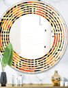 Tropical Gold Luxury Pattern III - Modern Round or Oval Wall Mirror - Wave