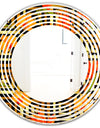 Tropical Gold Luxury Pattern III - Modern Round or Oval Wall Mirror - Wave