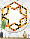 Tropical Gold Luxury Pattern III - Modern Round or Oval Wall Mirror - Hexagon Star