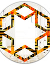 Tropical Gold Luxury Pattern III - Modern Round or Oval Wall Mirror - Hexagon Star